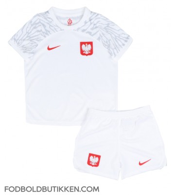Polen Hjemmebanetrøje Børn VM 2022 Kortærmet (+ Korte bukser)